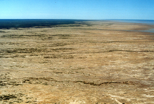 west aerial view of north shore of Akimiski Island
