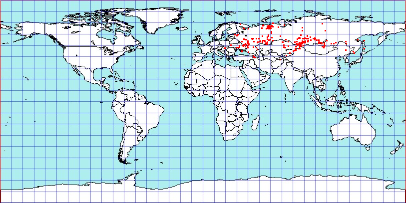 Euryopicoris nitidus coordinates