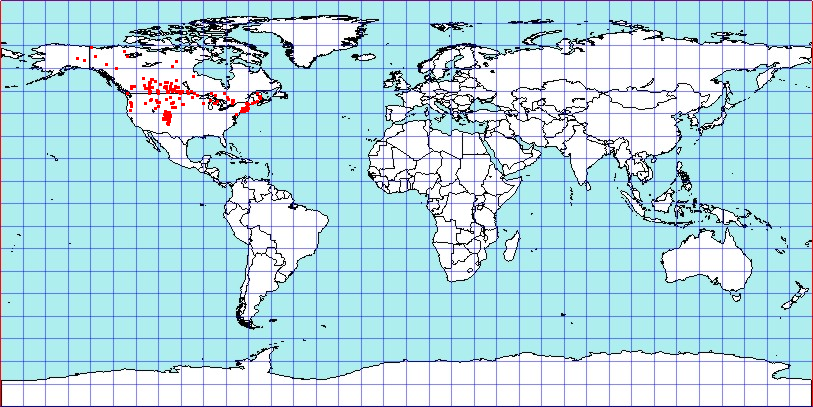 Orectoderus obliquus coordinates