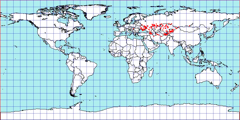 Orthocephalus bivittatus coordinates