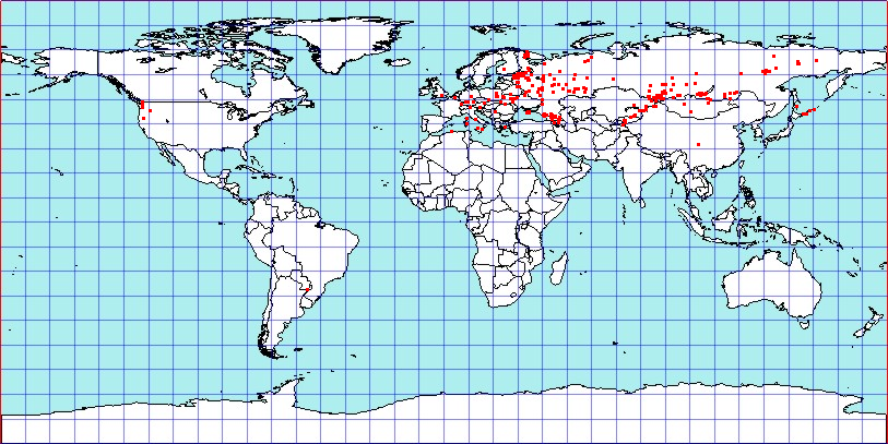 Plagiognathus arbustorum coordinates