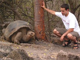 MR with Galapagos tortoise, photo credits: M. Russello